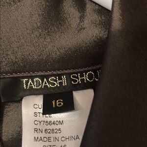 Tadashi Shoji Elegant Metallic Olive Green  Dress